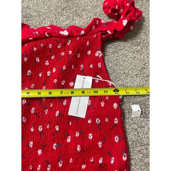 NWT Live 4 Truth Womens Cottage Boho Chic Cowgirl Floral Ruffle Mini Dress Red S - Picture 9 of 9